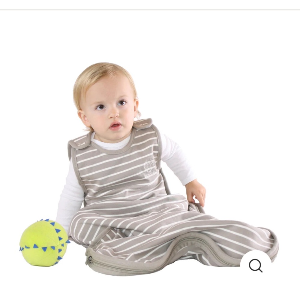 Striped Taupe Baby Sleeping Bag Wearable Blanket